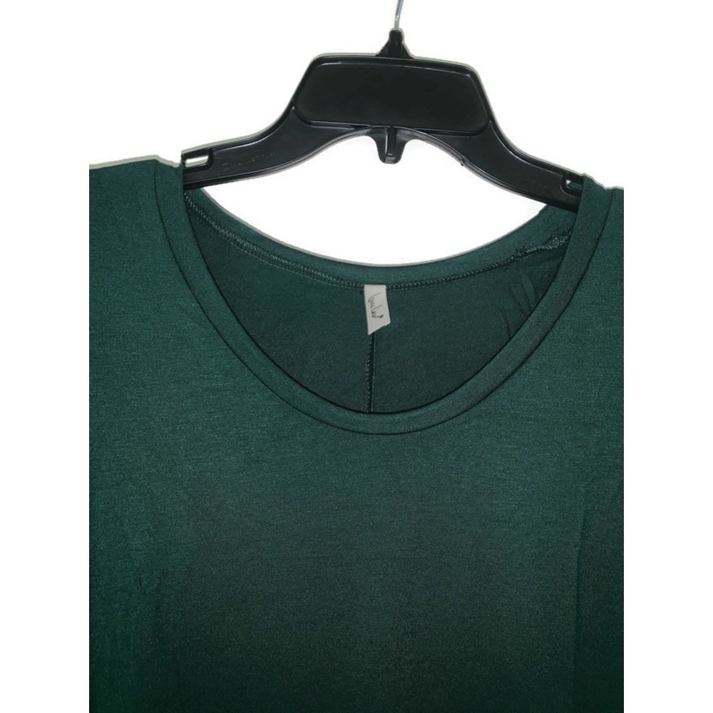 Isaac Liev Tunic Top Womens Size L Hunter Green Short Sleeve Flowy Swing T-shirt - Picture 3 of 8